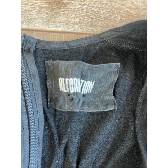 Reformation Tunisia Black Ruffle Dress Size 4 - Picture 3 of 5